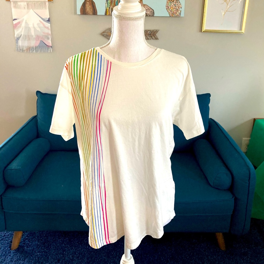 Anthropologie Vertical Stripes Tee